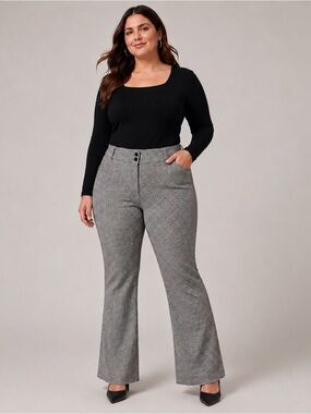 Studio Torrid Houndstooth Bootcut Luxe Ponte Trouser Pants 22S Stretch Classic
